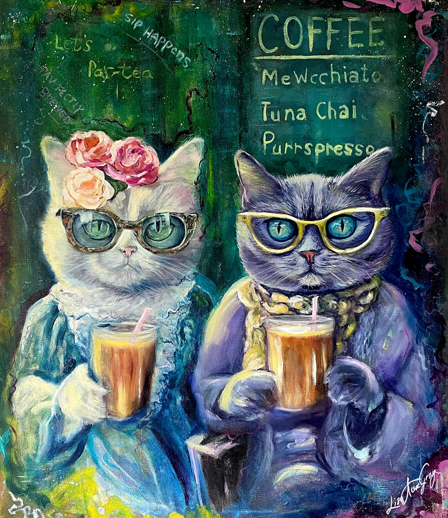 Cats N Coffee Fine Art Print