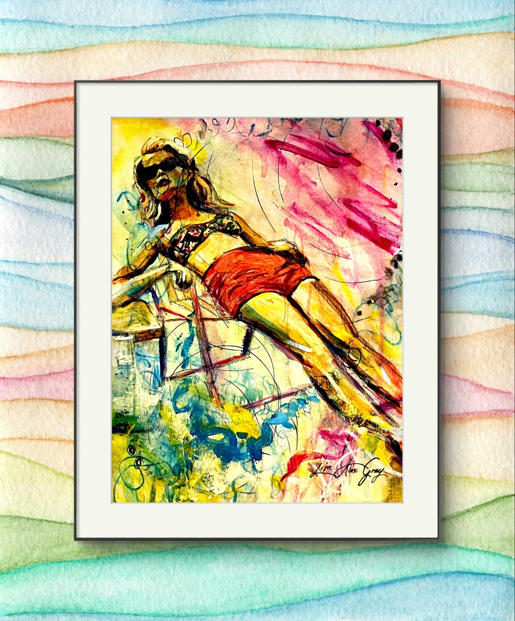 Summer Retro Wall Art, Woman Suntanning Poster - Sun-Kissed Bliss Poster Print