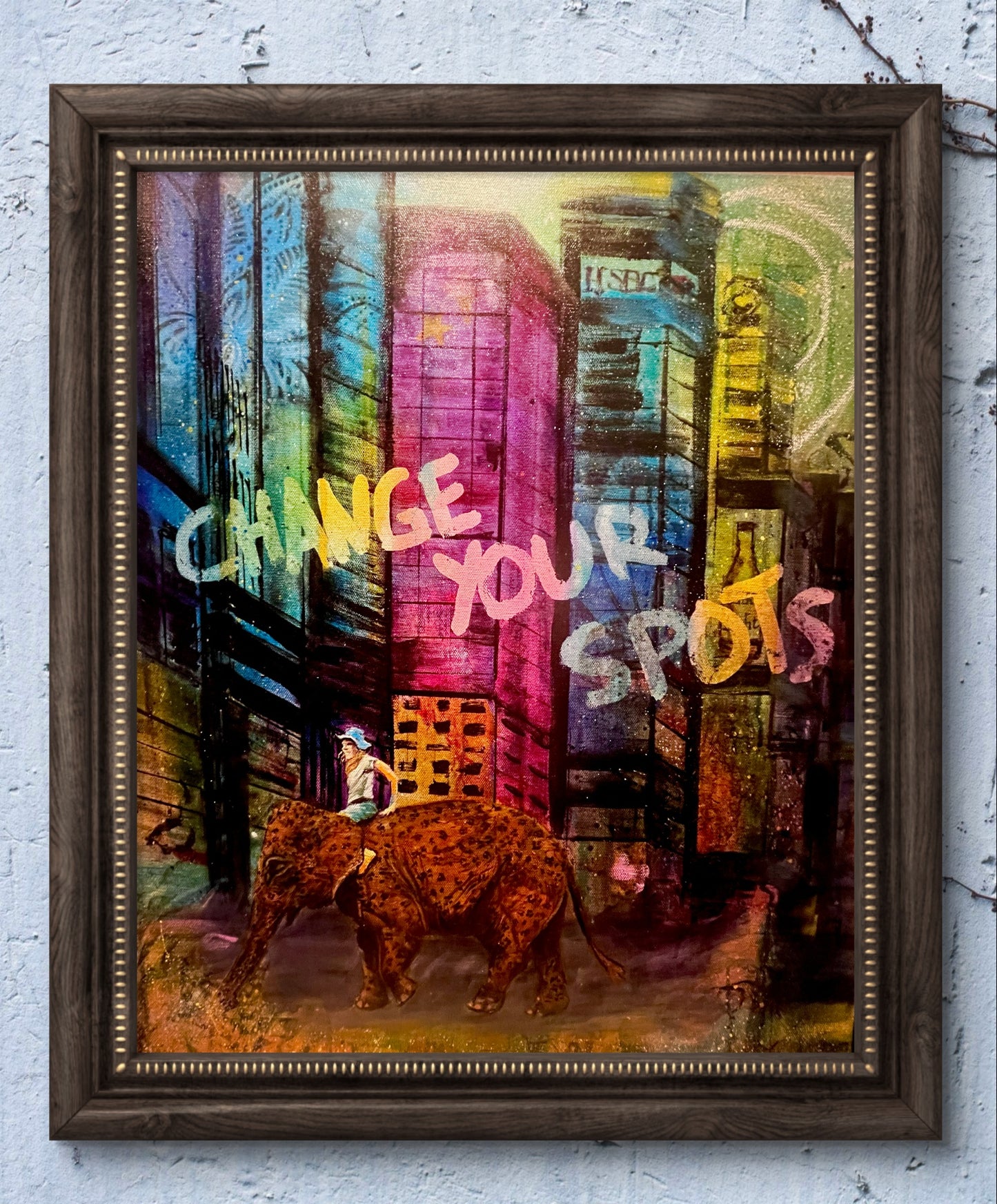 Whimsical Elephant Ride Wall Art Print - Time Square NYC Decor Poster