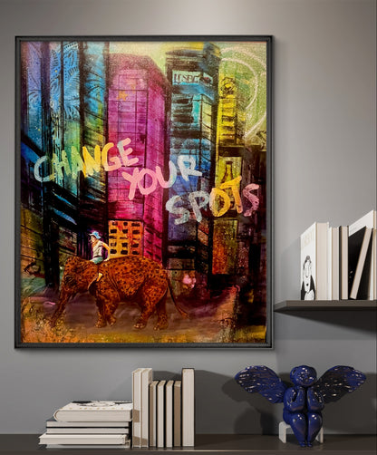 Whimsical Elephant Ride Wall Art Print - Time Square NYC Decor Poster