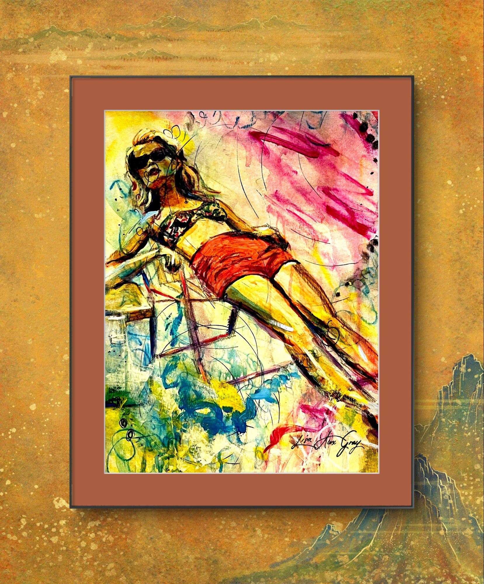 Summer Retro Wall Art, Woman Suntanning Poster - Sun-Kissed Bliss Poster Print