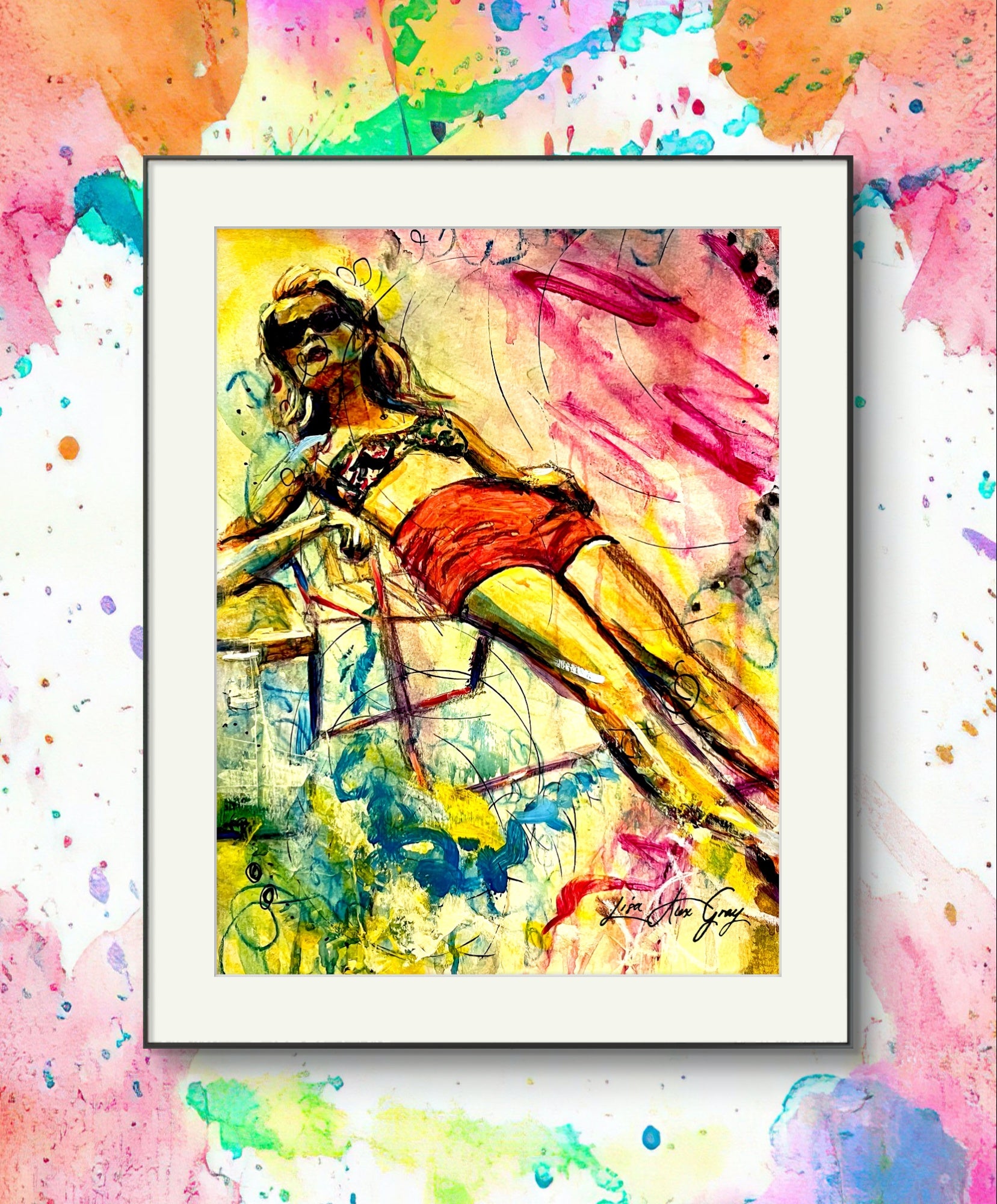 Summer Retro Wall Art, Woman Suntanning Poster - Sun-Kissed Bliss Poster Print