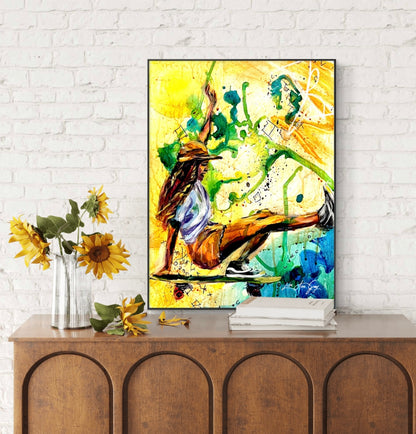 Four Wheels to Freedom Woman Skateboarder Wall Decor Painting