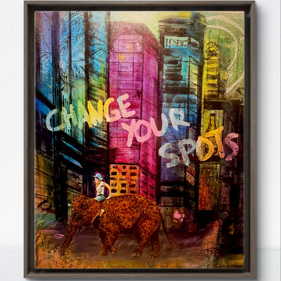 Whimsical Elephant Ride Wall Art Print - Time Square NYC Decor Poster