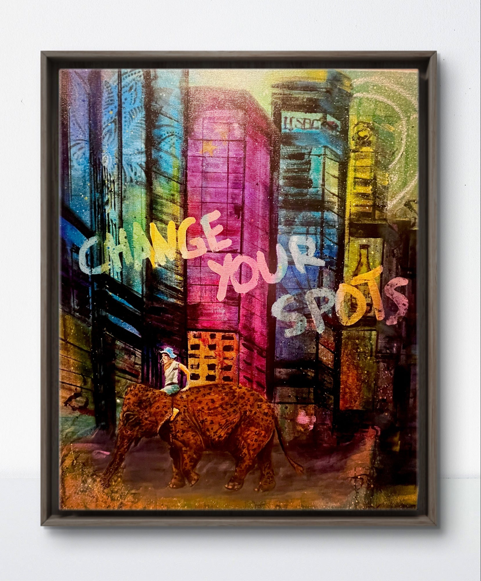 Whimsical Elephant Ride Wall Art Print - Time Square NYC Decor Poster